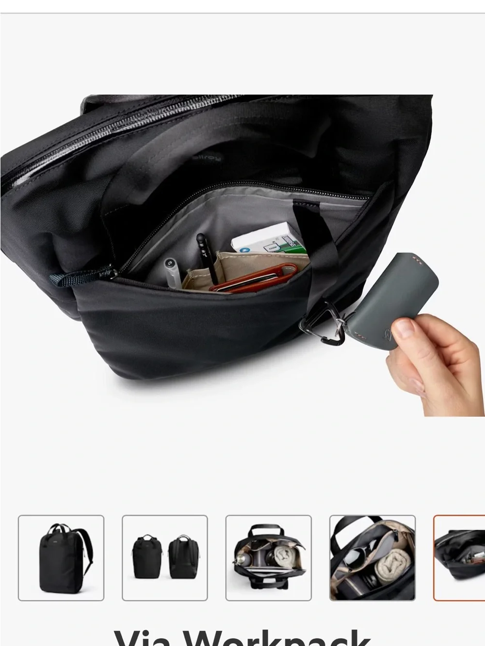 Bellroy Black Via Backpack